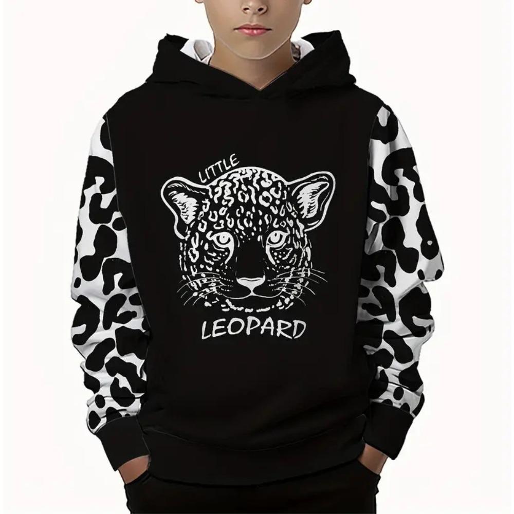Autumn Comfortable Sports Leisure Long Sleeved Pullover Hooded Sweatshirt Children Animal Patterns Loose Versatile Pocketless 3d Hoodies