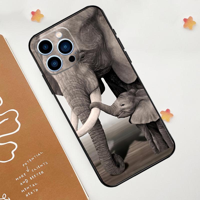 Elephant Baby Nature Phone Case For iPhone 17 Pro Max 11 14 15 16 Pro Max 12 13 mini 16 Plus 16e 17 Air Funda