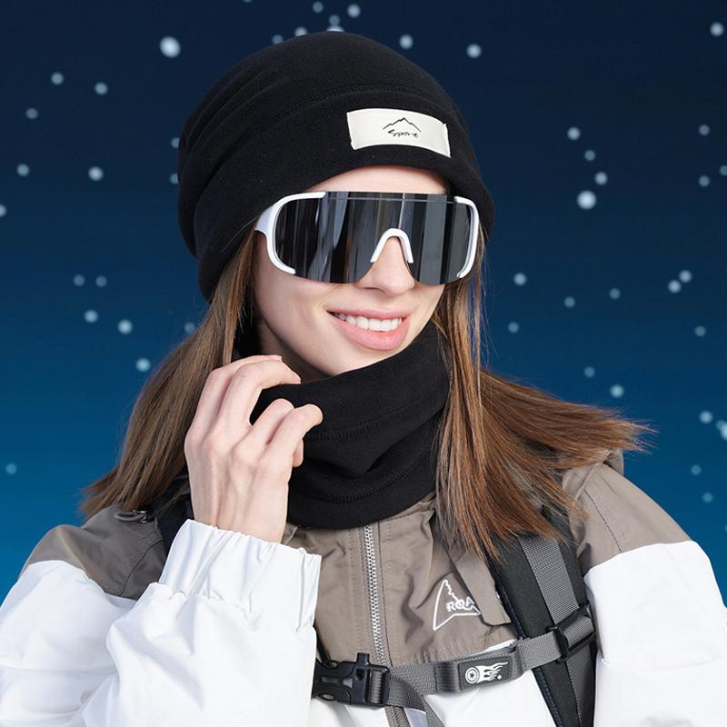 Winter Hat Scarf Suit Velvet Warm Ear Protection Cap Men Women Outdoor Cycling Coldproof Cap