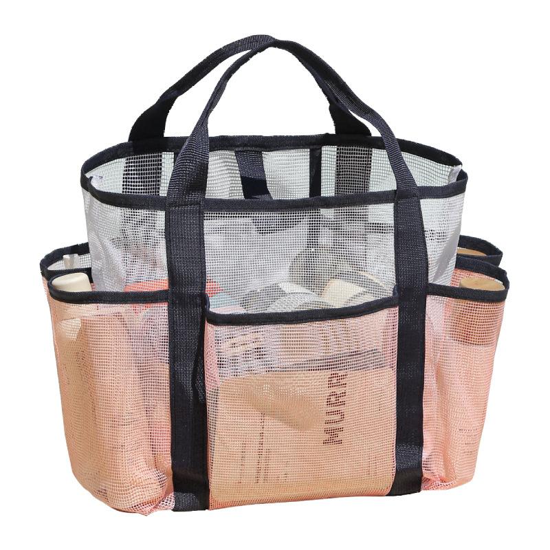 Handliche Strandtasche Große Kapazität Reise Badeanzug Aufbewahrungs-Organizer Tragbare Tote Tasche Schwimm-Netz Tasche für den Urlaub Neue Sporttasche