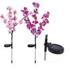 2Pcs/Set Solar Power LED Artificial Orchid Tree Lights for Garden Courtyard Lawn Decoration
