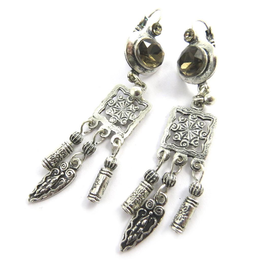 Les Trésors De Lily [N1782] - Designer 'Kilimanjaro' Silver Taupe Sleepers