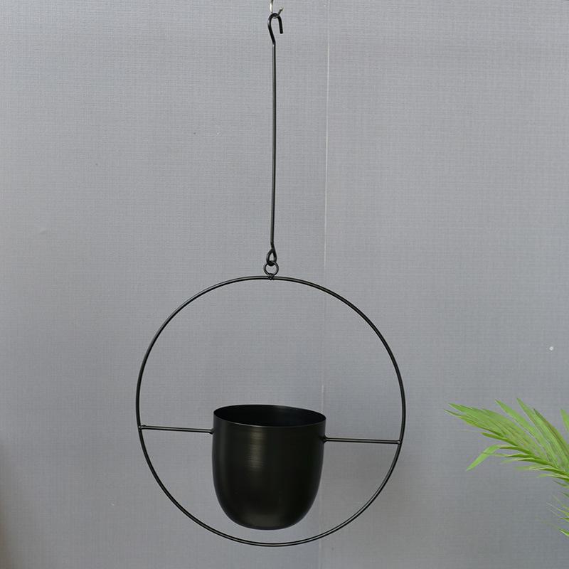 Iron Hanging Flower Pot for Hydroponic and Succulent Plants, European Garden Decoration