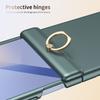 For Samsung Galaxy Z Flip7 5G Case with Tempered Glass Film Ring Holder Kickstand PC Phone Cover