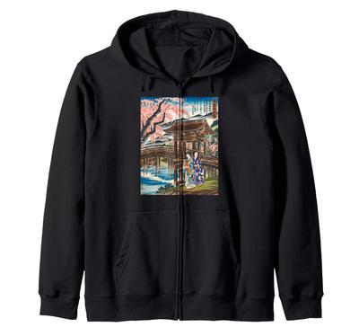 Kimono Yukata Japan Mode Japanische Kultur Vintage Kunst Zip-Hoodie