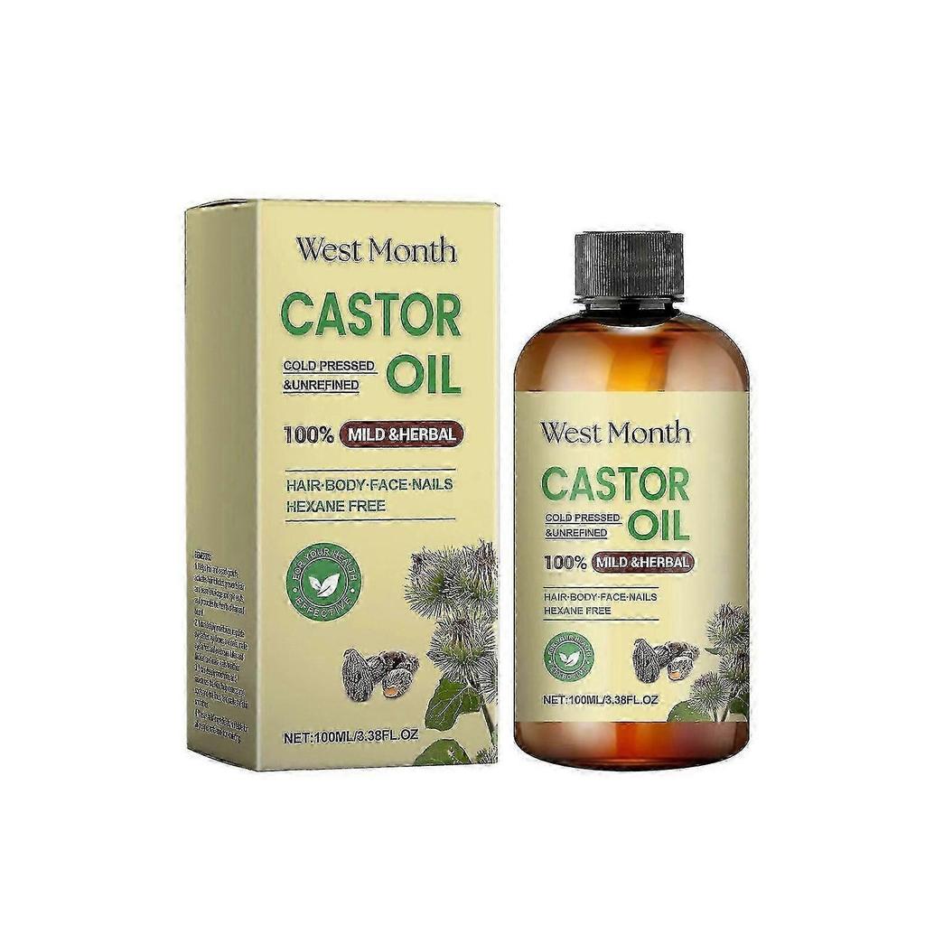 West Month Hair Care Castor Oil Hair Care Nourish Hair Eyebrow Multi-Effect In One Treatment Oil~A