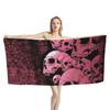 Gotisches Totenkopfmuster Druck Strandtuch Mikrofaser Abdeckung Sonnenschutzdecke Heimdekoration Yoga Fitnessstudio Schnelltrocknend Schwimmponcho Handtuch