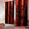 Set Of 2 Spider Web Curtains Flat Digital Printing Bold Red Black Cobweb Gothic Pattern Horror Theme Room Decor Made Polyester