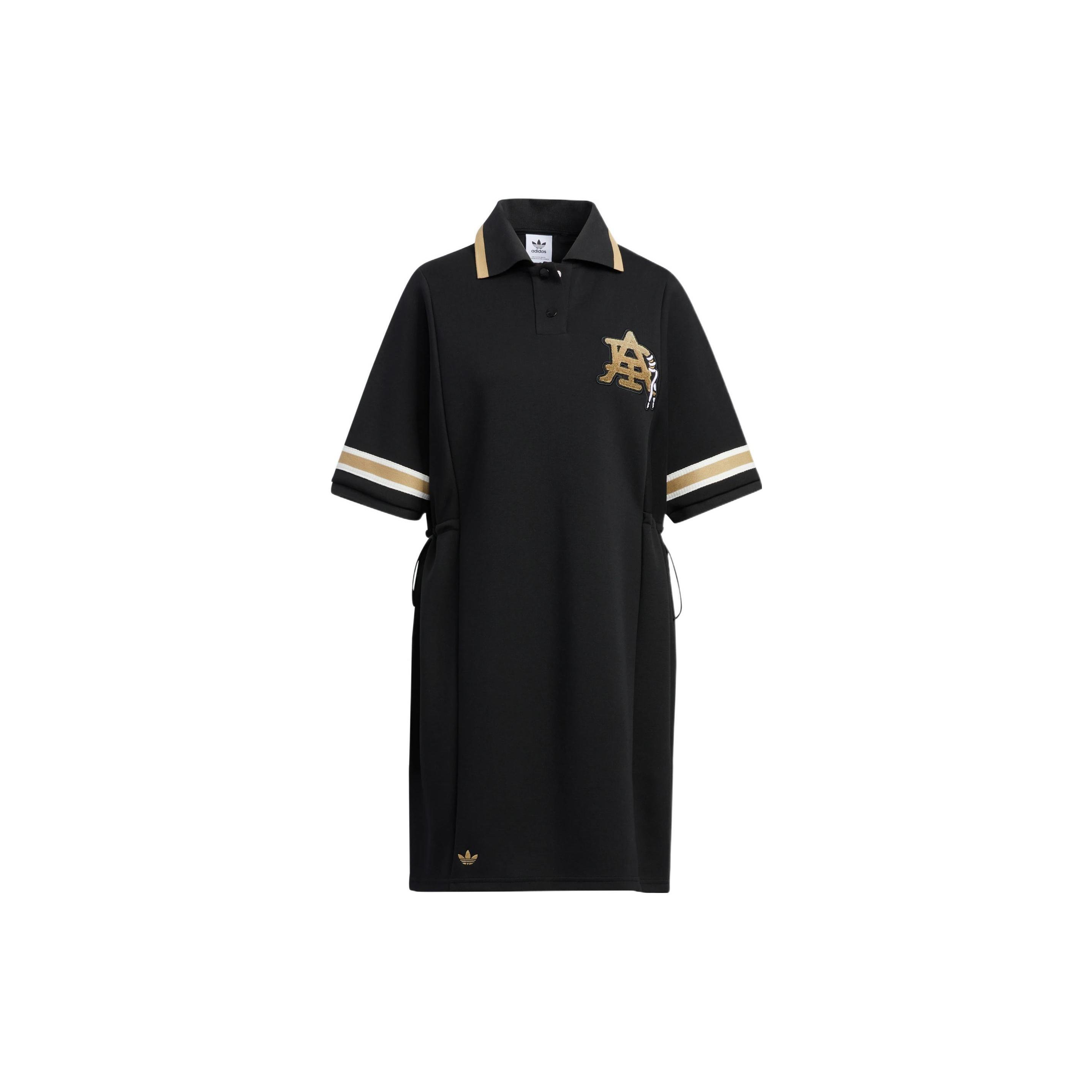 (WMNS) adidas Modern Collegiate Polo Dress Asia Sizing Black Gold Women s HS1929 XS