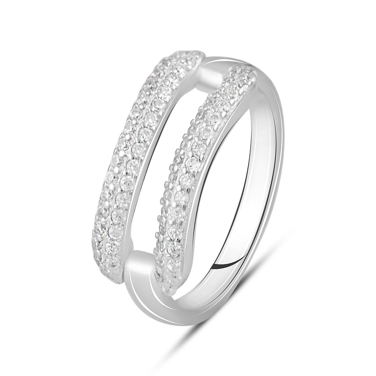 

Срібний перстень з фіанітамі (2130260) 18 білий