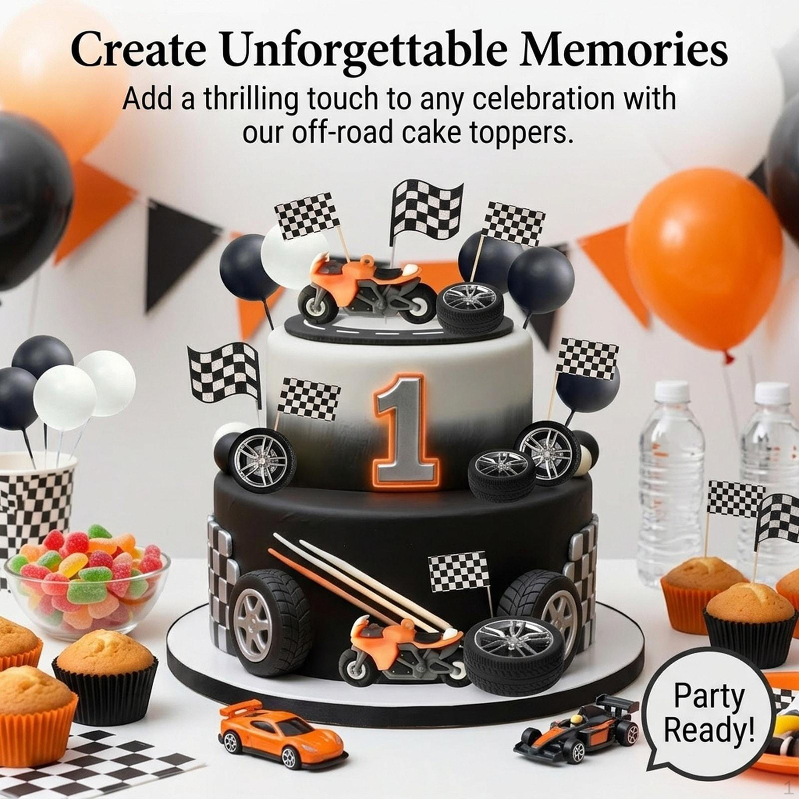 

28x Motorbike Cake Toppers Science Themed for Party Kids Men Crafts Projects оранжевый