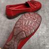 Women's Genuine Leather Non-slip Flat Shoes - Comfortable Round Toe for Middle-aged & Elderly