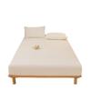 High-Quality Washed Cotton Solid Color Fitted Sheet with Pillowcase, Bedspread, and Dustproof Bed Cover