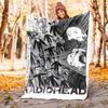 1ks Radiohead, Design s tématem inkoustu Flanelová deka - 3D tištěná měkká teplá, Lehká přehoz pro všechna roční období na kempování, cestování, postel -080736