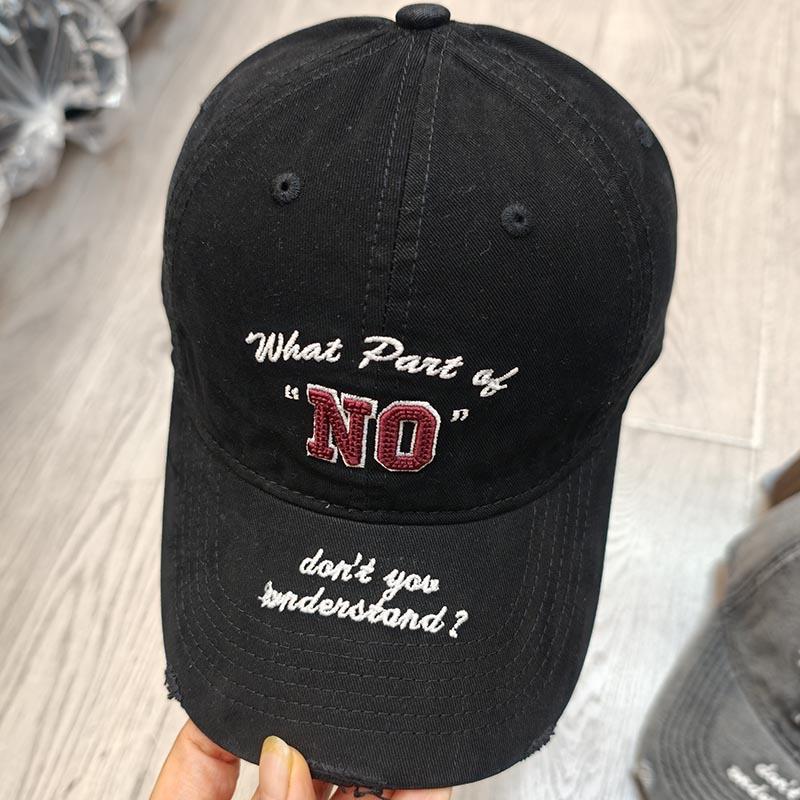 Letter Embroidery Soft Top Baseball Cap Old Worn Brim Cap Men's and Women's Street Versatile Casual Sun Hat