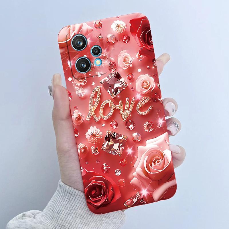 For Realme 9 Pro Plus Phone Case RMX3392 RMX3393 Flower Girl Design Soft Silicone TPU Back Housing For Realme9 4G RMX3521 Covers