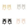 Charming Owl Stud Earrings: Stainless Steel Hollow Animal Design