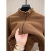 Men's Fleece Zip-Up Cardigan – High Neck, Warm & Thick for Autumn/Winter