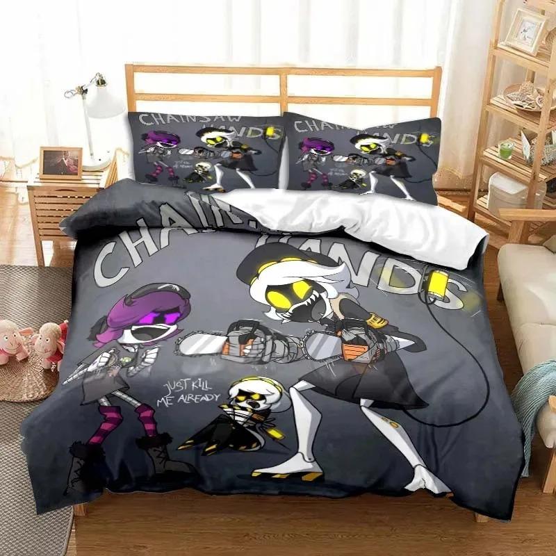 3D Cute Cartoon Anime M-Murder D-Drones Bedding Set Boys Girls Twin Queen Size Duvet Cover Pillowcase Bed Kids Adult Gift