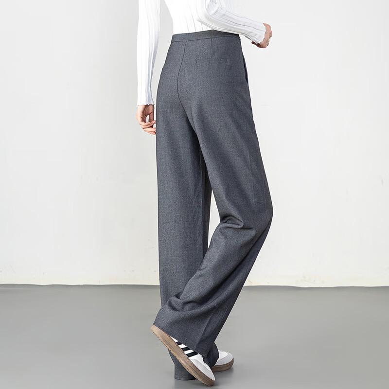 Fanzhen Women's Tencel Wool Blend Wide-Leg Trousers