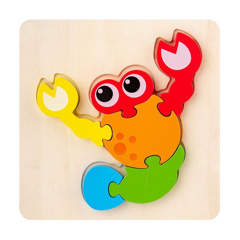 Can Be Used As Children'S Wooden 3D Cartoon Animal Traffic Three-Dimensional Puzzle Baby Montessori Educational Early Education Toy