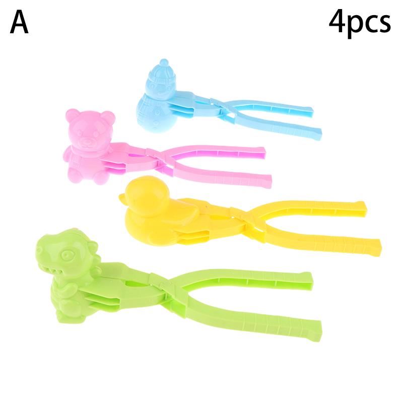

4Pcs Snowball Maker Clip For Kids Adult Creative Cartoon Heart Animals Shape Snow Sand Mold Tool Children s Winter Outdoor Toy