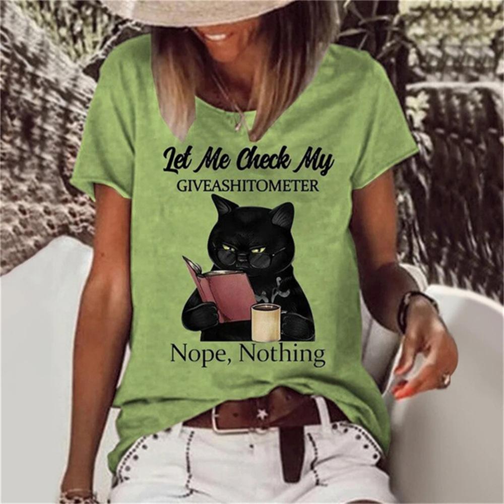 

Summer Women s T-Shirts Cartoon Cat 3d Print T-Shirt Harajuku Casual Short Sleeve Top Tee O Neck Oversized Female Clothing XS