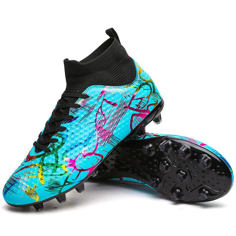 

High-top football shoes, new men s and women s nails, young children s Xiyin sports shoes competition, Amazon students 46