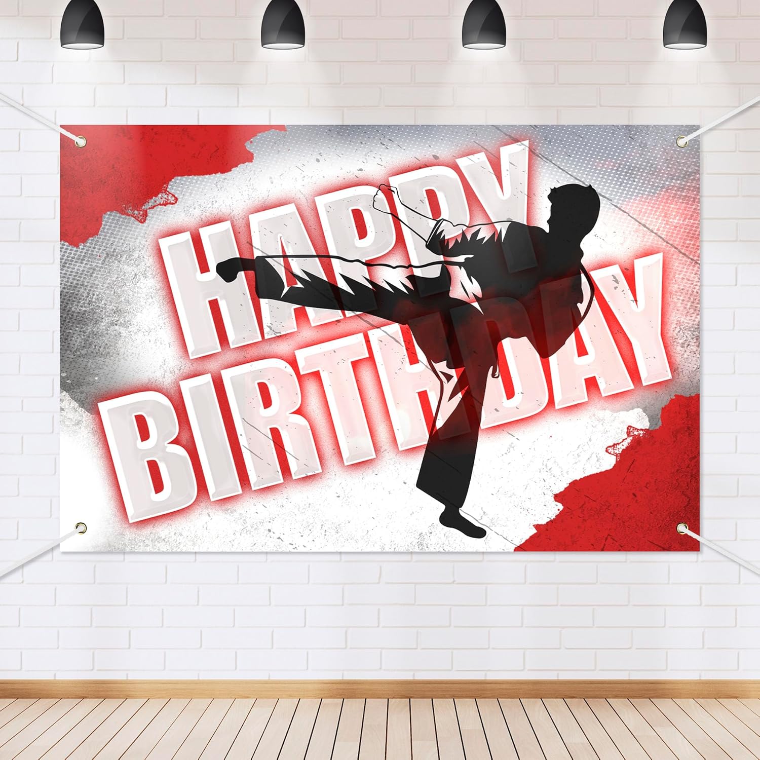 Karate Birthday Party Banner Backdrop Karate Martial Arts Sports Theme Background Decor for Martial Artist Men Boys Birthday Party Decorations Photo