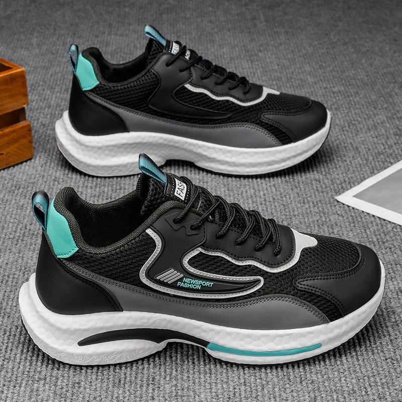 New Men's Shoes Breathable Casual Men's Sports Shoes Mesh Shoes Men's Soft-soled Versatile Student Running Shoes