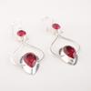 Pink Rubellite Gemstone 925 Stamped Silver Jewelry Handmade Women Earrings 2.07" EE-170-1