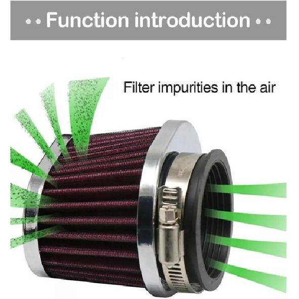 55mm Red FOR Motorcycle Scooter Air Filters High Flow Air Pods Cleaner Durable*2
