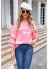 Pull tendance hiver 2026 pour femmes européennes et américaines avec nœud - Col rond, Tricot à manches longues