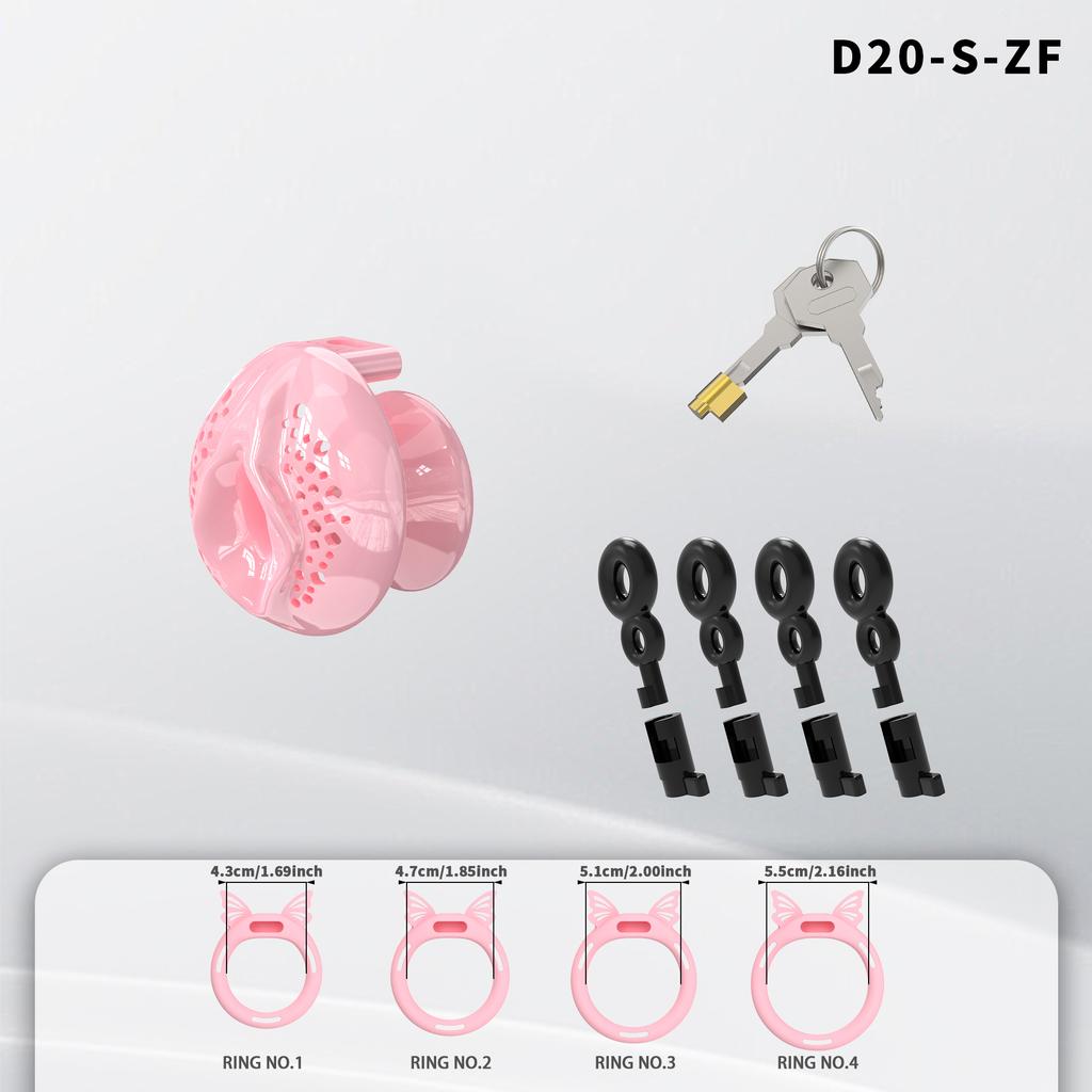 Lightweight Breathable Chastity Devices Set with 4 Penisrings Inverted Sissy Cock Cage SM Adult Sex Toys Chastity Lock