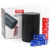 Dice Stacking Dice Cup, Dice Set, Practice Cup, 10-Piece Set, 19mm Leather (Black)