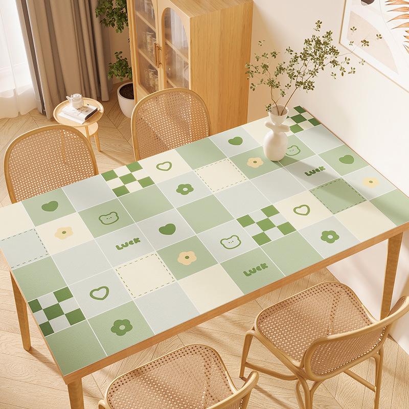 Tablecloth Pvc Waterproof, Oil-Proof And Anti-Scalding Leave-In Table Mat, Desktop Protective Mat, Leather Tablecloth, Dining Table Mat, Coffee Table