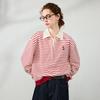 Chuyu Women's Academy Style Lilium Embroidered Fake Two-Piece Sweatshirt