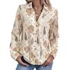 Autumn and Winter Fashion Casual Women's Loose Women's Lapel Printed Shirt