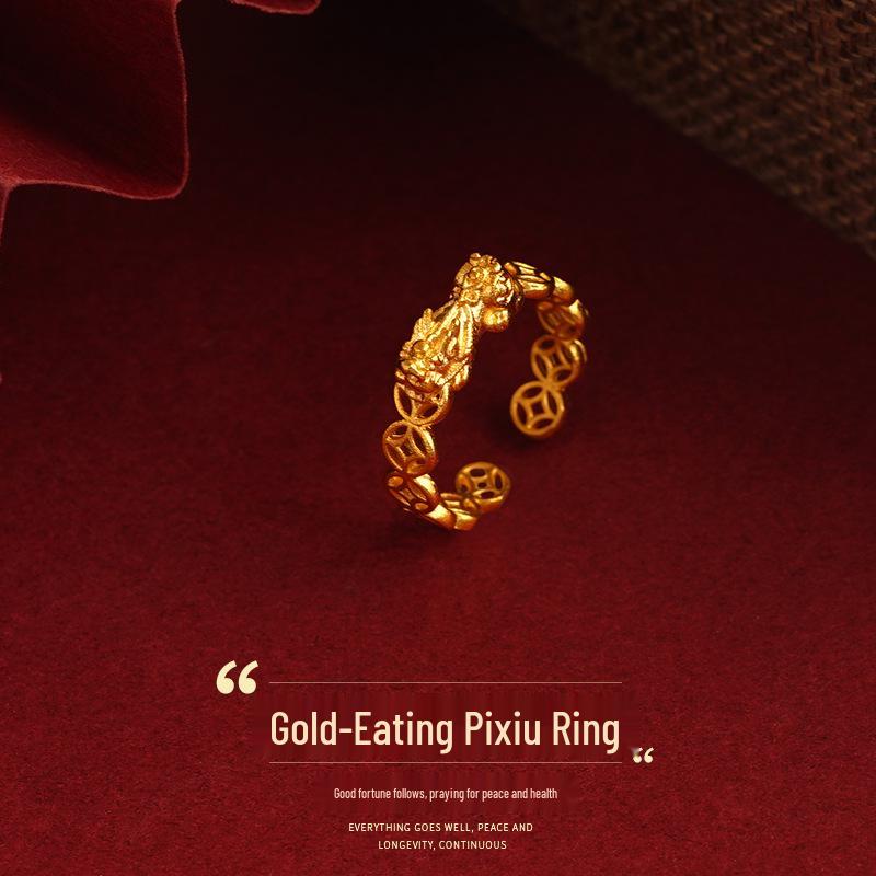 Vietnam Sa Gold Pixiu Verstellbarer Indexring für Damen