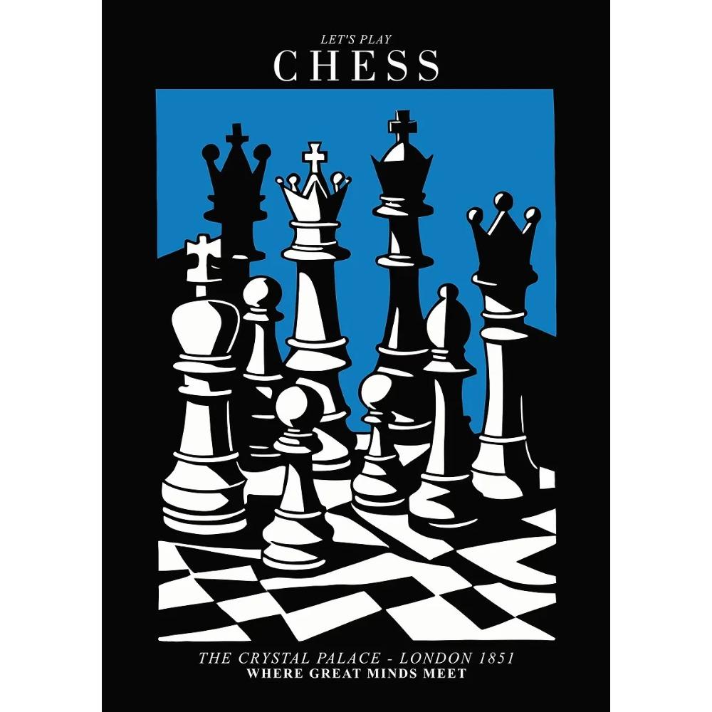 International Chess Posters Geometric Chessboard Minimalist Game Prints Canvas Painting Wall Art Pictures Home Living Room Decor