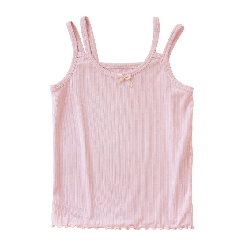 Children's Summer Strappy Tank Top with Sweet Bow - Comfortable Modal Fabric