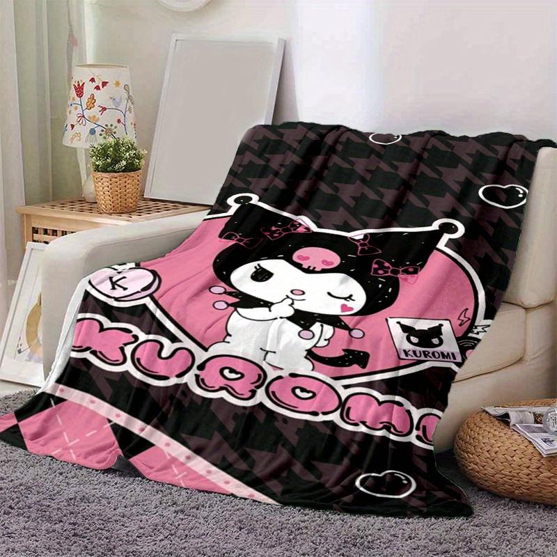 1pc. Cute Kuromi Cat Print Blanket - Perfect for Home, Office, Outdoor Use, Gift Idea, Suitable for Al