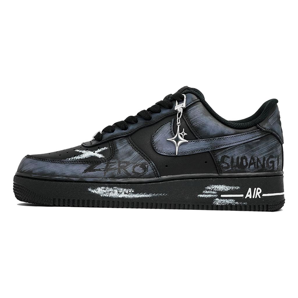 Nike Air Force 1 Wan Hua Nong, Ink Blue Deep Rhythm, Shopping Bag Abrasion Resistant Low top Skateboard Shoes Men's CW2288-001(Team113-S-BOX)