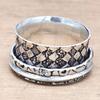 Silver Spinner Ring For Women Four Spinner Ring Fidget Silver Jewelry Ring"10"