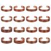 Vintage Embossed Floral Pattern Red Copper Adjustable Magnetic Bracelet