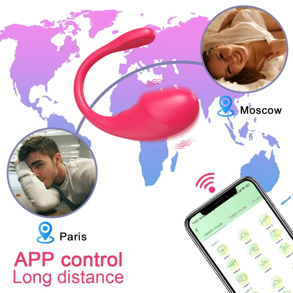 App Vibrators For Women Long Distance Bluetooth G Spot Dildo Wear Vibrating Egg Female Vaginal Ball Panties Sex Toys For Couples