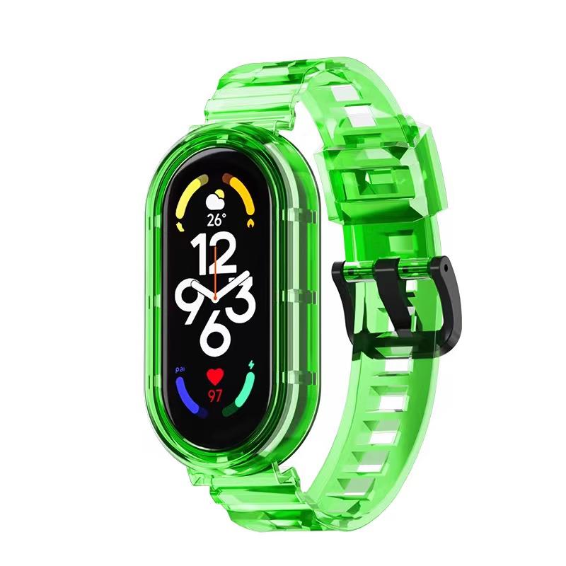 Transparent Strap+Case for Xiaomi Mi Band 10 9 8 Nfc Miband Wrist Replacement Belt Watch Bracelet Correa Mi Band 10 Accessories