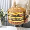 Clear Divided Fruit Plate with Lid: Sealed Storage Box for Living Room or Coffee Table