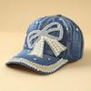 Shiny Rhinestone Cowboy Baseball Cap, Decorated With Glittering Crystal Stars / Heart-Shaped Embellishments. Adjustable Casual S