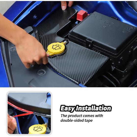 JeCar Kohlefaser Scheibenwaschbehälter Motorraum Staubschutz Zubehör für Dodge Charger 2011+ & Challenger 2015+